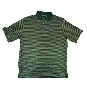 Polo Golf Ralph Lauren Mens Green Striped Short Sleeve Polo Shirt Size L